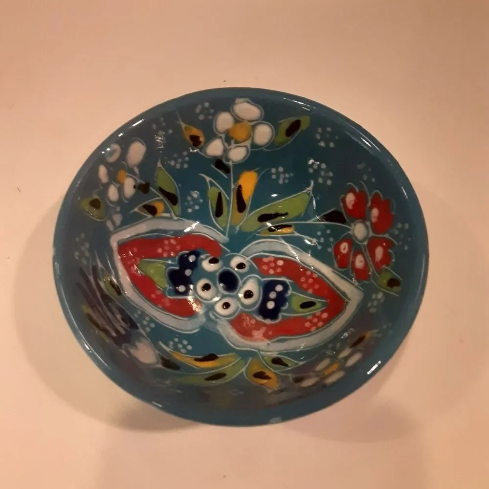Handmade Hand Painted Mini Bowl Set 4pc Beautiful